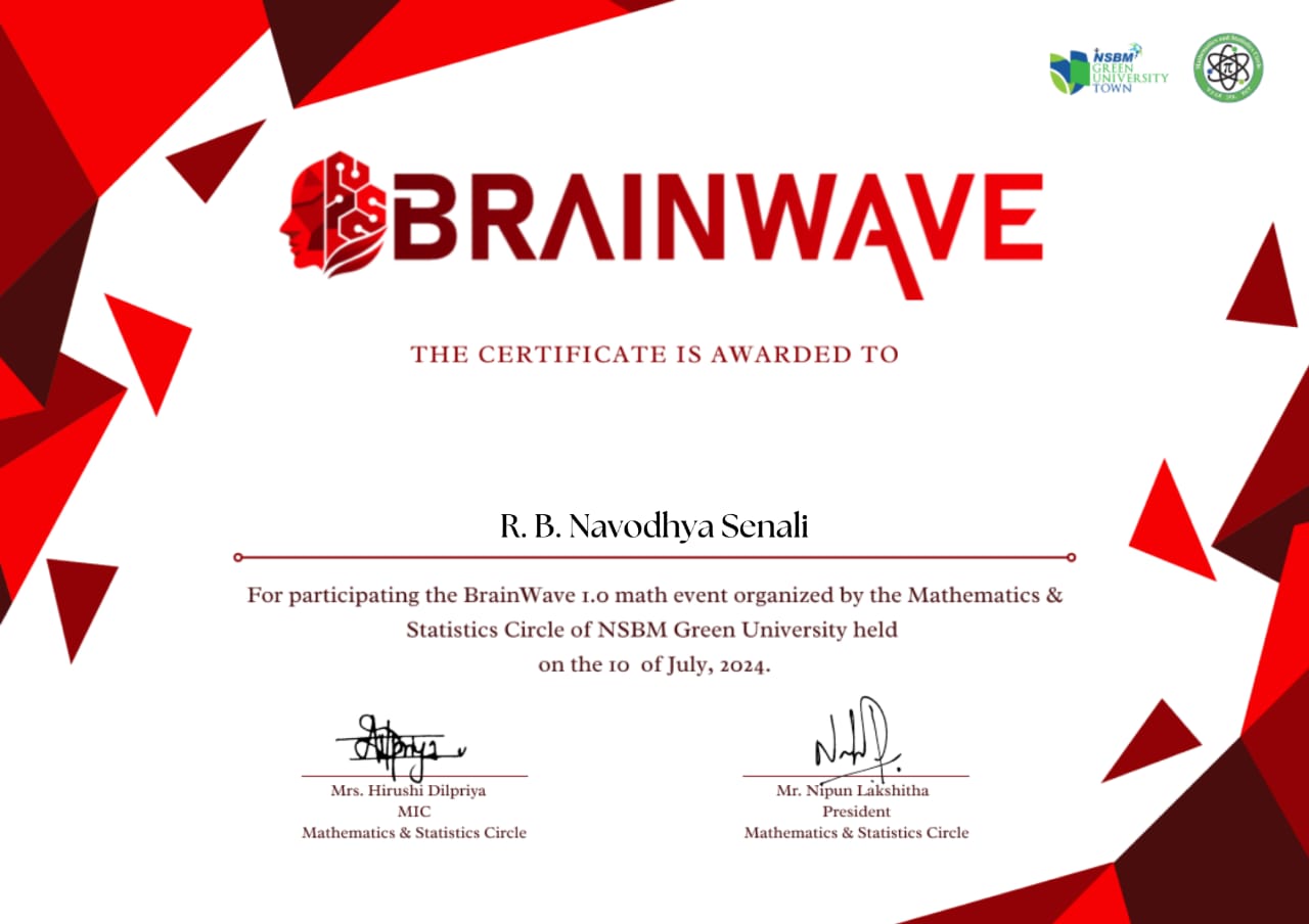 Brainwave Competition Certificate